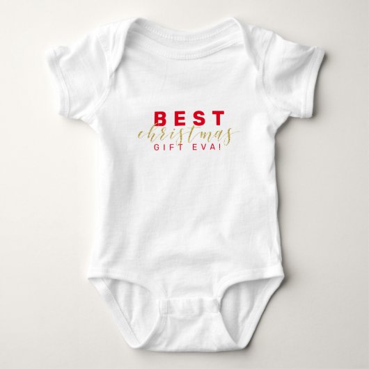 "Beste kerstcadeauEva!" Romper (Voorkant)