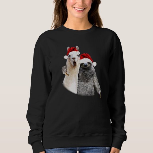 Beste kerstcadeautjes Sleuf en Llama Funny Kerstmi Trui (Voorkant)