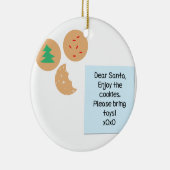 Beste kerstman, alsjeblieft, breng speelgoed mee keramisch ornament (Rechts)