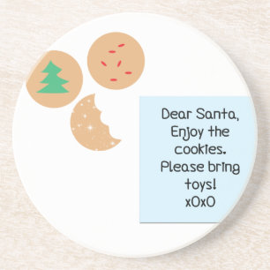 Beste kerstman, alsjeblieft, breng speelgoed mee zandsteen onderzetter