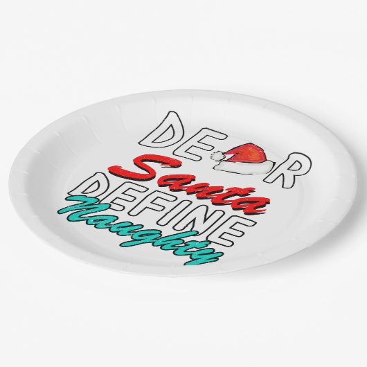 Beste Kerstman, bepaal het echte kerstontwerp Papieren Bordje (Gekanteld)