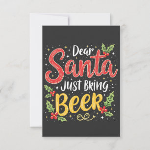 Beste Kerstman, Breng gewoon bier Kerstman Bedankkaart