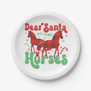 Beste Kerstman Breng gewoon de Paarden Funny Kerst Papieren Bordje