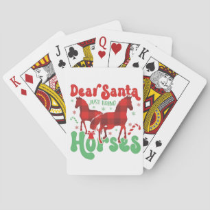 Beste Kerstman Breng gewoon de Paarden Funny Kerst Pokerkaarten
