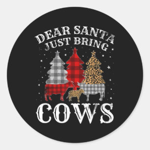 Beste kerstman, breng Koeien kerstbuffel mee Ronde Sticker