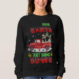 Beste kerstman, breng Koeien Santa Boerderij Red T Trui