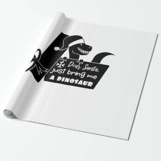Beste kerstman, breng me gewoon een dinosaurus zwa cadeaupapier