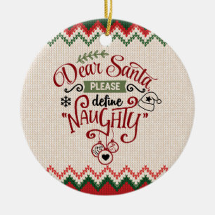 Beste kerstman, Define Naughty - Grappig kerstfees Keramisch Ornament