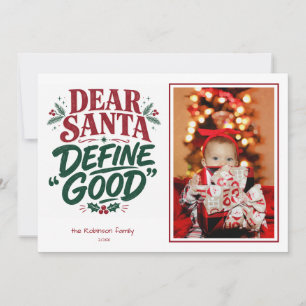 Beste Kerstman Definieer Goed Grappige Foto Kerstm Feestdagenkaart