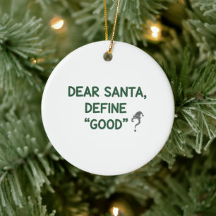 Beste Kerstman Definieer Goed Sarcasme Kerstcitaat Keramisch Ornament