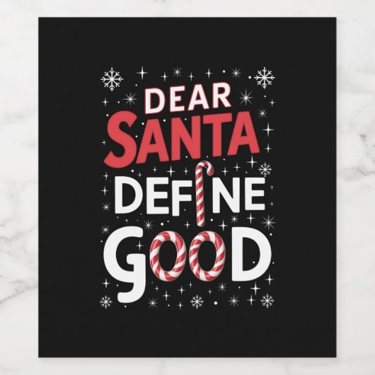 Beste Kerstman Definieer Goede Kerstvakantie Kerst Wijn Etiket (Enkel label)