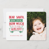 Beste Kerstman... Funny Holiday-kerstfotokaart Feestdagenkaart (Voorkant)