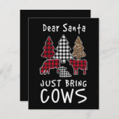 Beste Kerstman, Geef Me Koeien met Kerstmis Feestdagenkaart (Voorkant / Achterkant)