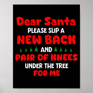Beste Kerstman Geef Nieuw Rug En Paar Knieën Poster