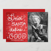 Beste kerstman, goed script foto Rode steen Feestdagenkaart (Voorkant / Achterkant)