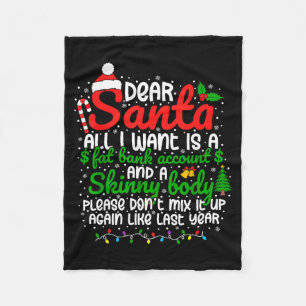 Beste Kerstman Het enige wat ik wil is een dikke b Fleece Deken