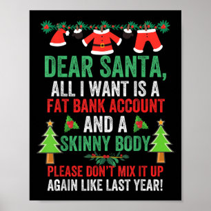 Beste Kerstman Het enige wat ik wil is een dikke b Poster