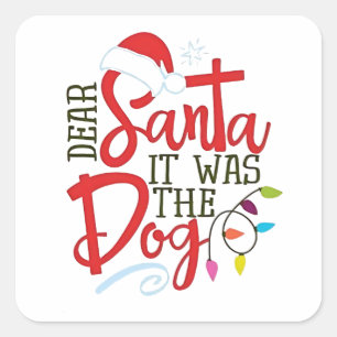 Beste Kerstman Het Was De Hond Grappig  Vierkante Sticker