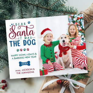 Beste Kerstman het was de Hond Grappige Kinderen & Briefkaart
