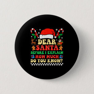 Beste Kerstman ik kan het uitleggen Funny Christma Ronde Button 5,7 Cm