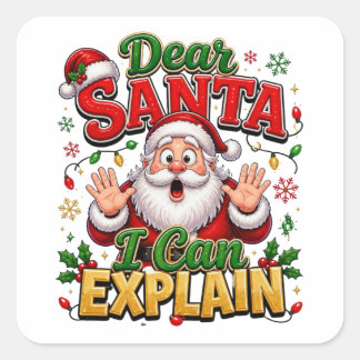 Beste Kerstman Ik Kan Het Uitleggen Grappige Kerst Vierkante Sticker