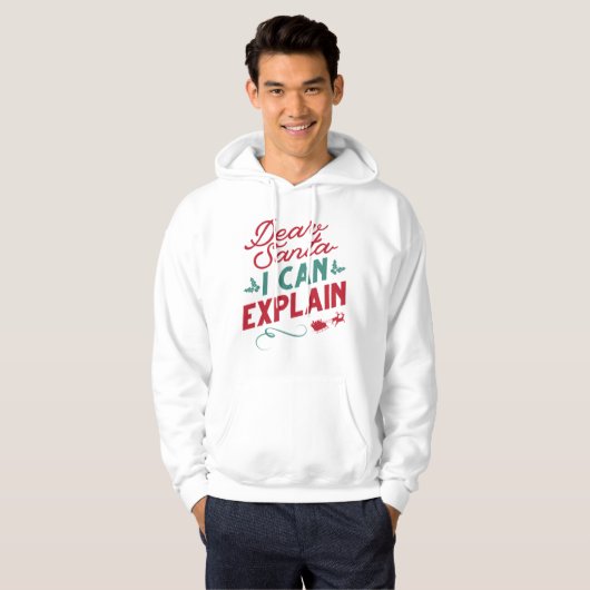 Beste kerstman, ik kan het uitleggen hoodie (Voorkant volledig)