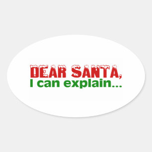 Beste kerstman, ik kan het uitleggen ovale sticker