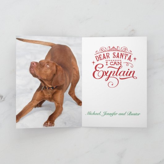 Beste Kerstman Ik Kan Hondsfoto Kerstmis Uitleggen Feestdagen Kaart (Binnen)