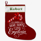 Beste Kerstman ik kan Kerststok Monogram uitleggen Grote Kerstsok (Voorkant)