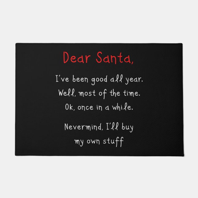 Beste kerstman, ik koop mijn eigen Humor met kerst Deurmat (Voorkant)