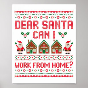 Beste Kerstman Kan Ik Van Thuis Uit Werken Grappig Poster