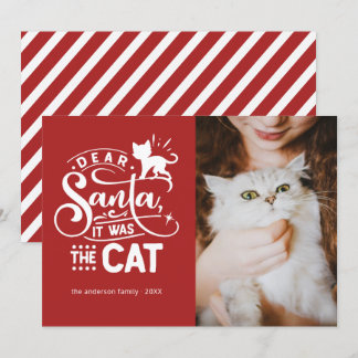 Beste Kerstman... Kat Funny-kerstfotokaart Feestdagenkaart