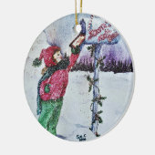 Beste kerstman keramisch ornament (Links)