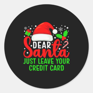 Beste Kerstman Laat Je Creditcard Familie Kerst Ronde Sticker