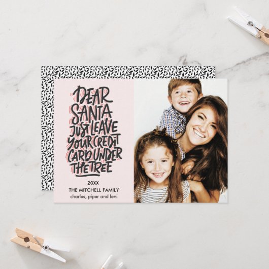 Beste kerstman, laat je Kaart met krediet schamele (Voorkant / Achterkant in situ)