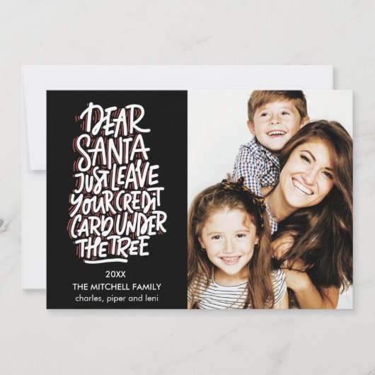 Beste kerstman, laat je Kaart met krediet schamele (Voorkant)