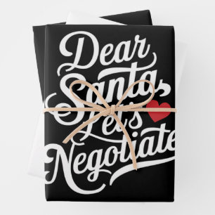 Beste Kerstman, laten we onderhandelen Grappig Ker Inpakpapier Vel