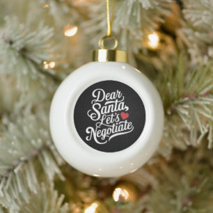 Beste Kerstman Laten we onderhandelen Grappig Kers Keramische Bal Ornament