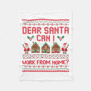 Beste Kerstman Mag Ik Vanuit Huis Werken Grappige Fleece Deken