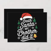 Beste kerstman, mijn broer heeft het grappig gemaa briefkaart (Voorkant / Achterkant)