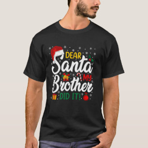 Beste kerstman, mijn broer heeft het grappig Kinde T-shirt