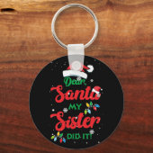 Beste kerstman, mijn zuster heeft het gedaan! Kers Sleutelhanger (Voorkant)