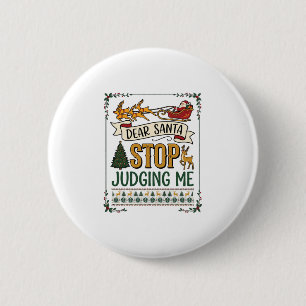 Beste Kerstman Stop Met Oordelen Mijn Kerstreehert Ronde Button 5,7 Cm