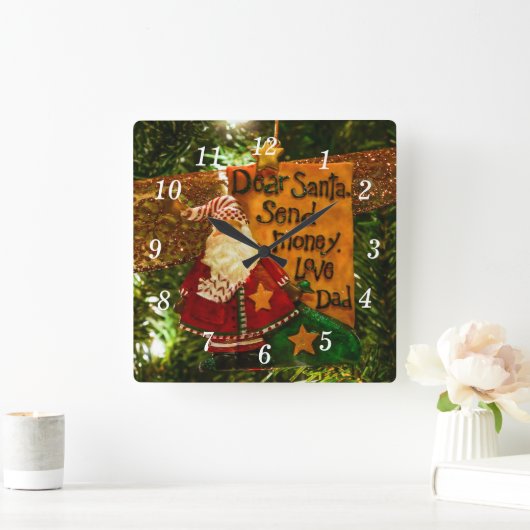 Beste Kerstman Verstuur Geld Wandklok Vierkante Klok (Huis)