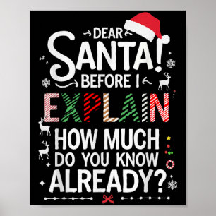 Beste Kerstman Voordat ik het Uitleg Hoeveel Weet Poster