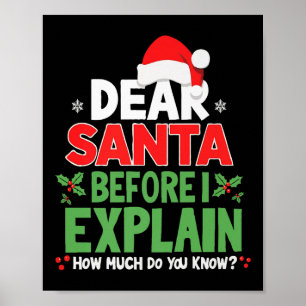 Beste Kerstman voordat ik het uitleg Hoeveel weet Poster