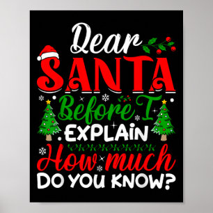 Beste Kerstman Voordat ik het Uitleg Hoeveel Weet Poster