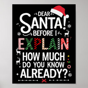 Beste Kerstman Voordat ik het Uitleg Hoeveel Weet Poster