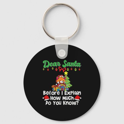 Beste Kerstman voordat ik het uitleg Hoeveel weet  Sleutelhanger (Voorkant)