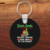 Beste Kerstman voordat ik het uitleg Hoeveel weet  Sleutelhanger (Voorkant)